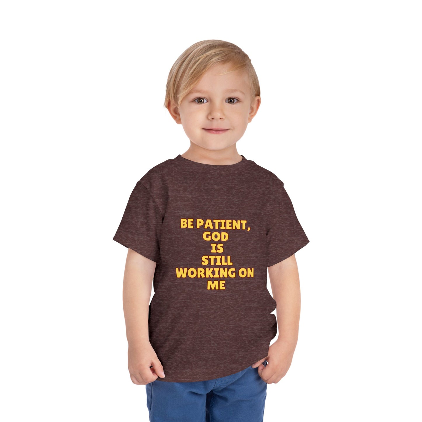 Toddler Short Sleeve Tee - Be Patient God Is Still Working On Me, Kids Faith Tee, Cute Toddler Shirt, Inspirational Kids Clothing, [...]