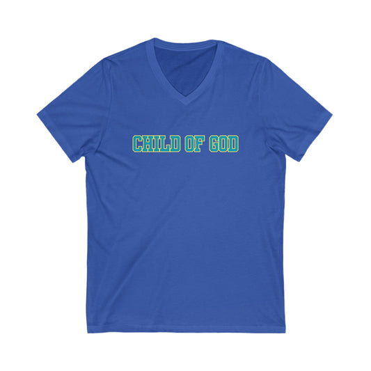 Child of God Unisex V-Neck Tee, Faith Shirt, Christian Apparel, Inspirational Gift, Spiritual Lifestyle Top