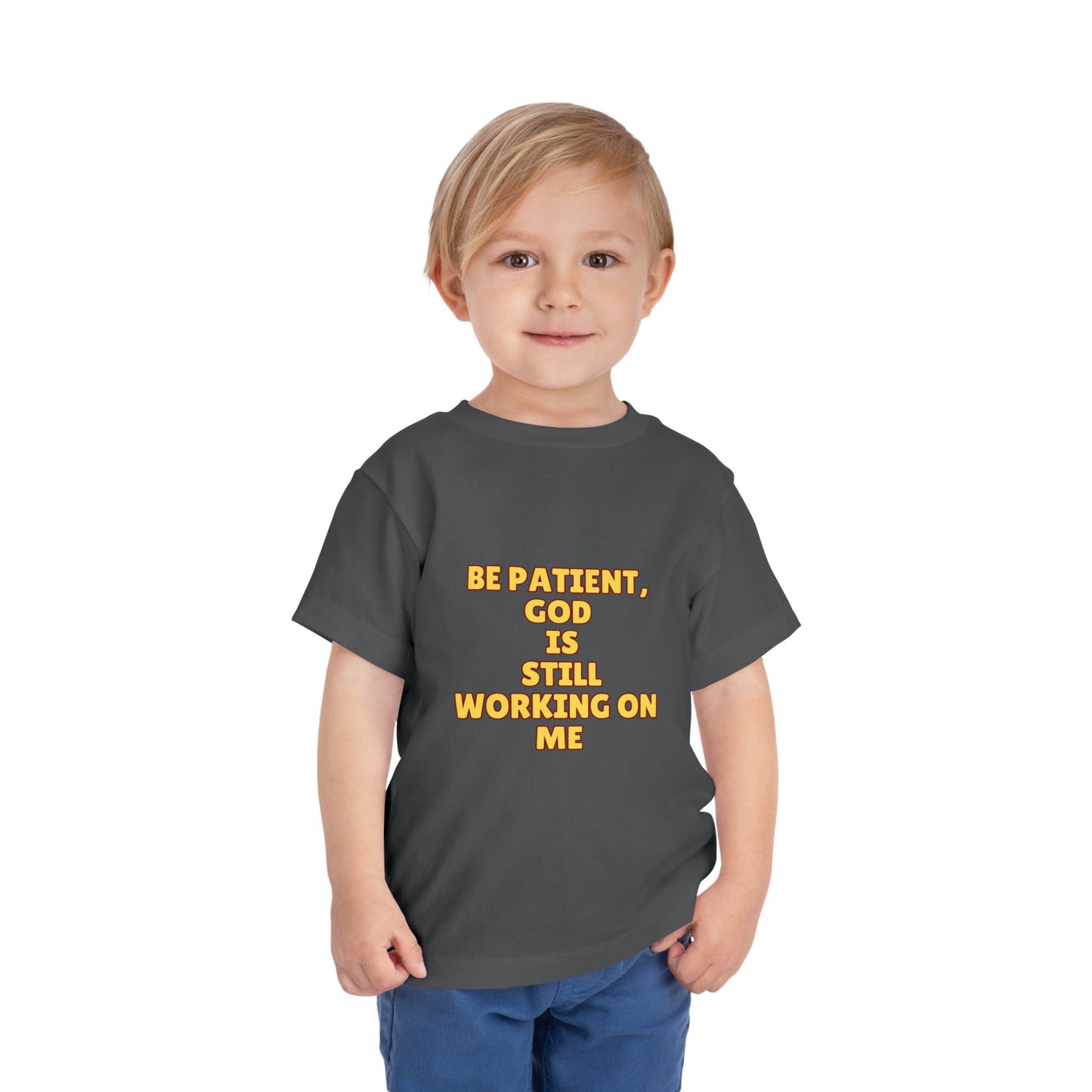 Toddler Short Sleeve Tee - Be Patient God Is Still Working On Me, Kids Faith Tee, Cute Toddler Shirt, Inspirational Kids Clothing, [...]