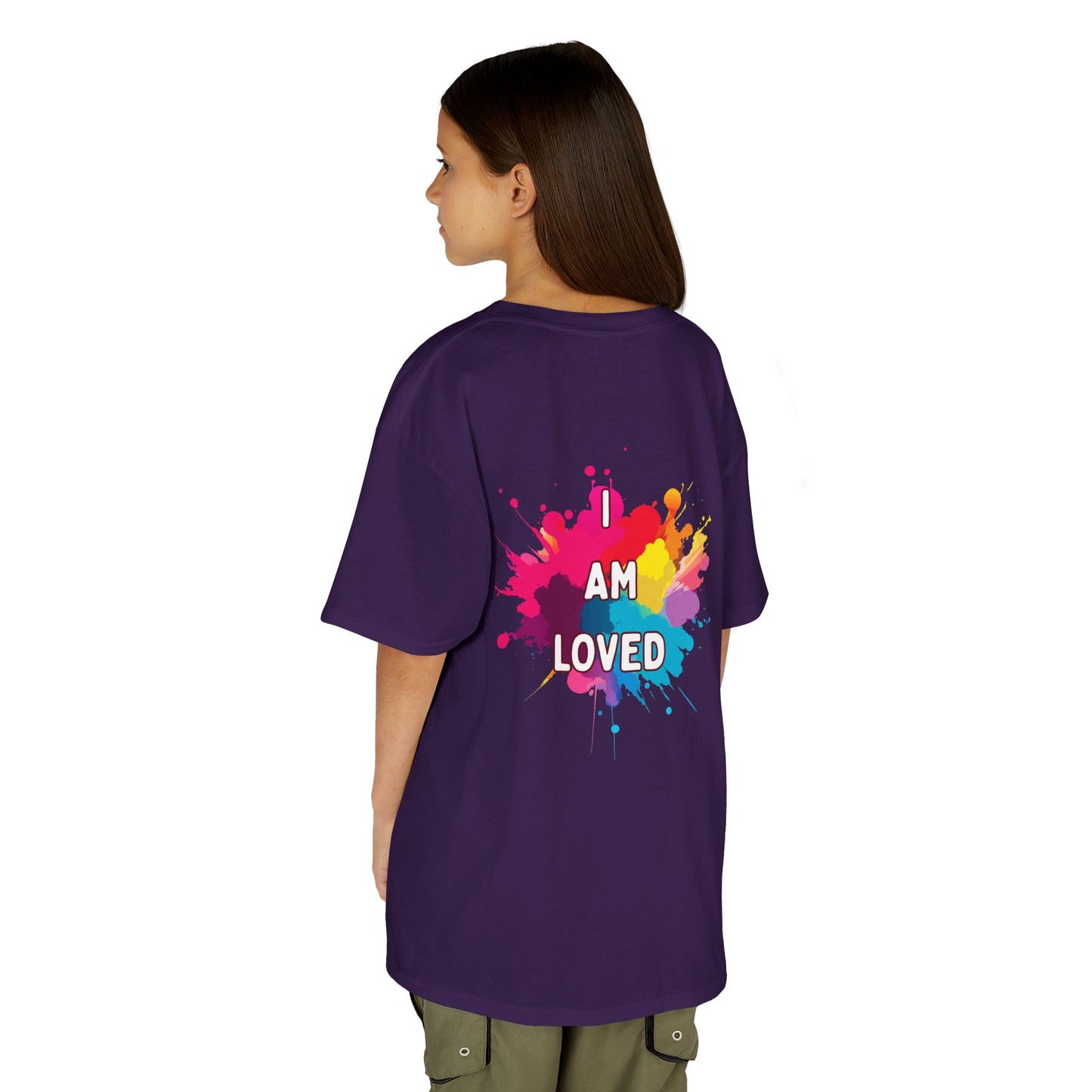 Colorful Kids Tee - I AM LOVED, Fun T-Shirt for Kids, Birthday Gift, Back to School Shirt, Kids Casual Wear, Summer Outfit