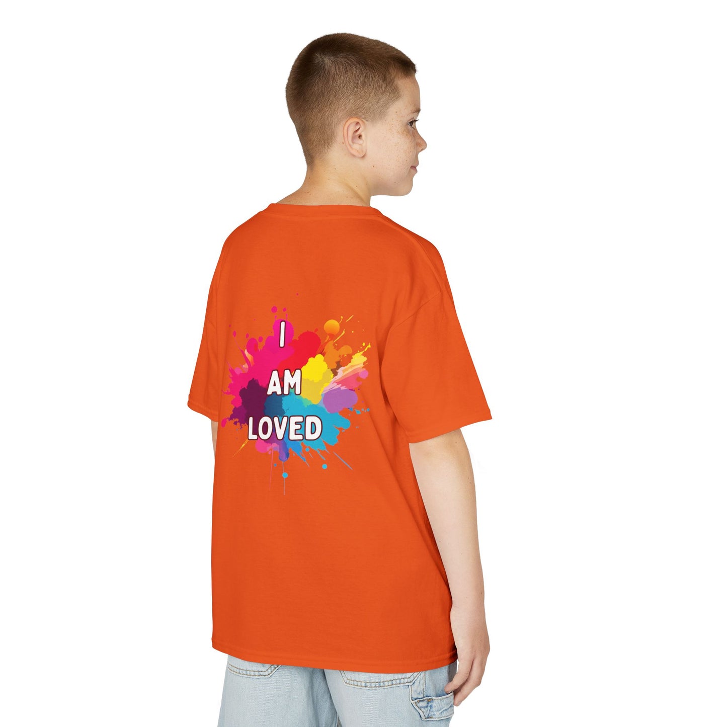 Colorful Kids Tee - I AM LOVED, Fun T-Shirt for Kids, Birthday Gift, Back to School Shirt, Kids Casual Wear, Summer Outfit