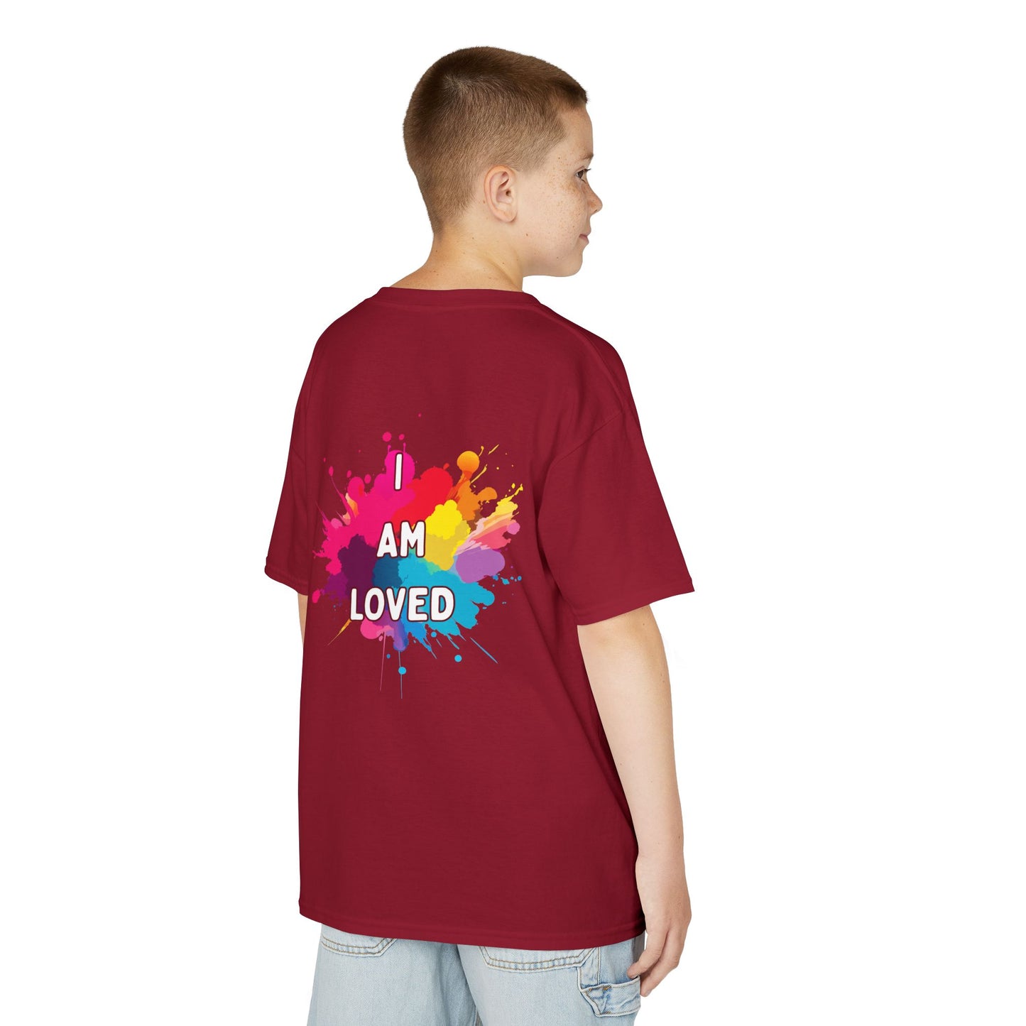 Colorful Kids Tee - I AM LOVED, Fun T-Shirt for Kids, Birthday Gift, Back to School Shirt, Kids Casual Wear, Summer Outfit
