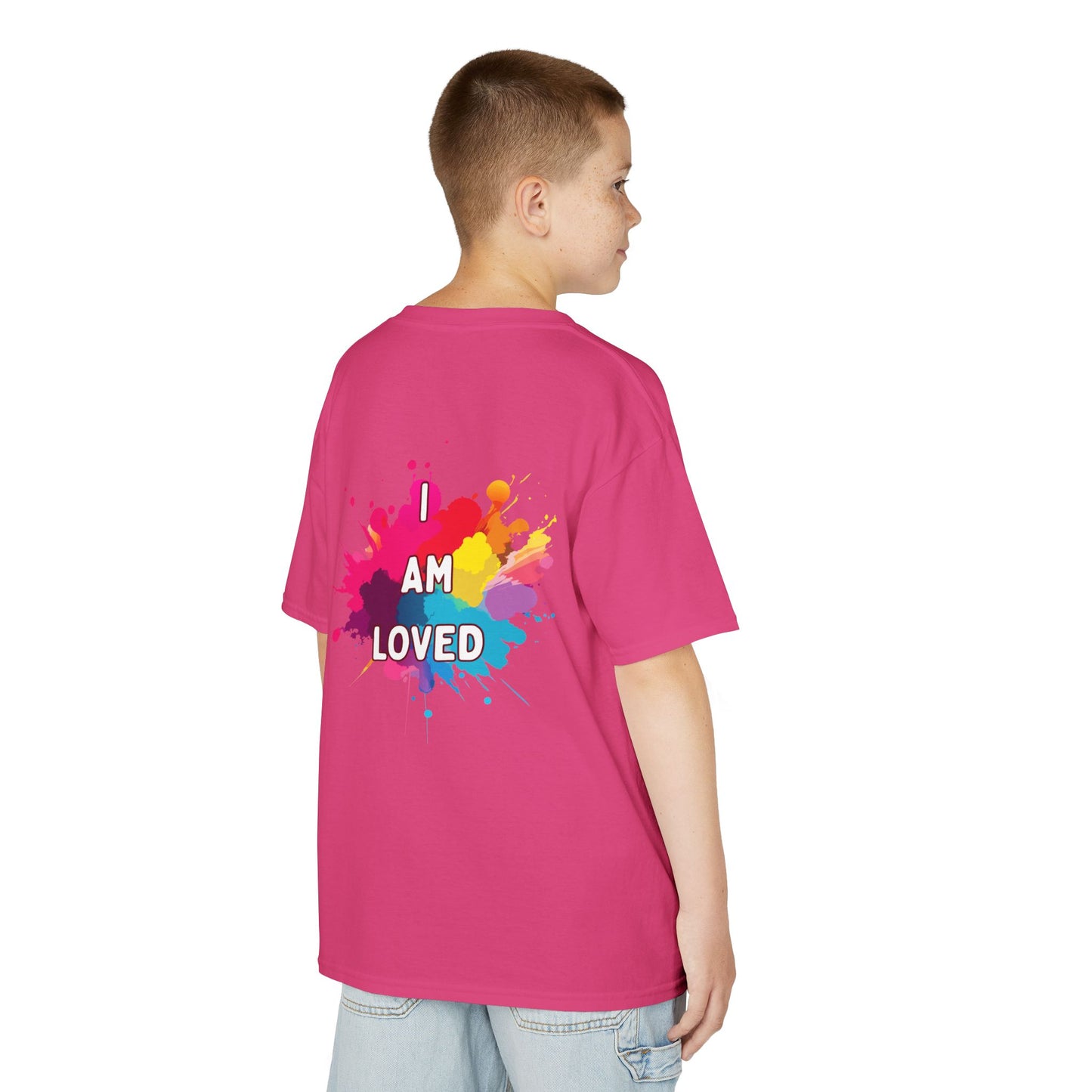 Colorful Kids Tee - I AM LOVED, Fun T-Shirt for Kids, Birthday Gift, Back to School Shirt, Kids Casual Wear, Summer Outfit