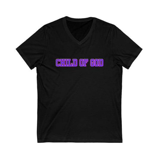 Child of God Unisex V-Neck Tee, Faith Shirt, Christian Apparel, Inspirational Gift, Spiritual Lifestyle Top