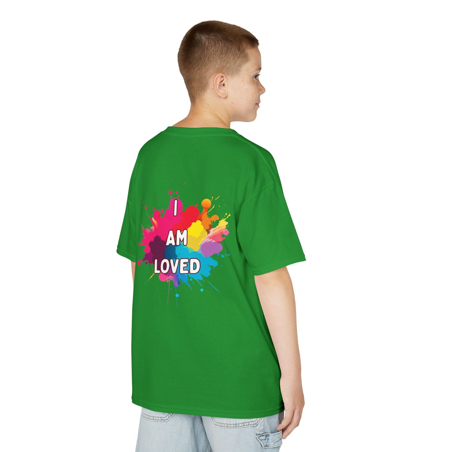 Colorful Kids Tee - I AM LOVED, Fun T-Shirt for Kids, Birthday Gift, Back to School Shirt, Kids Casual Wear, Summer Outfit