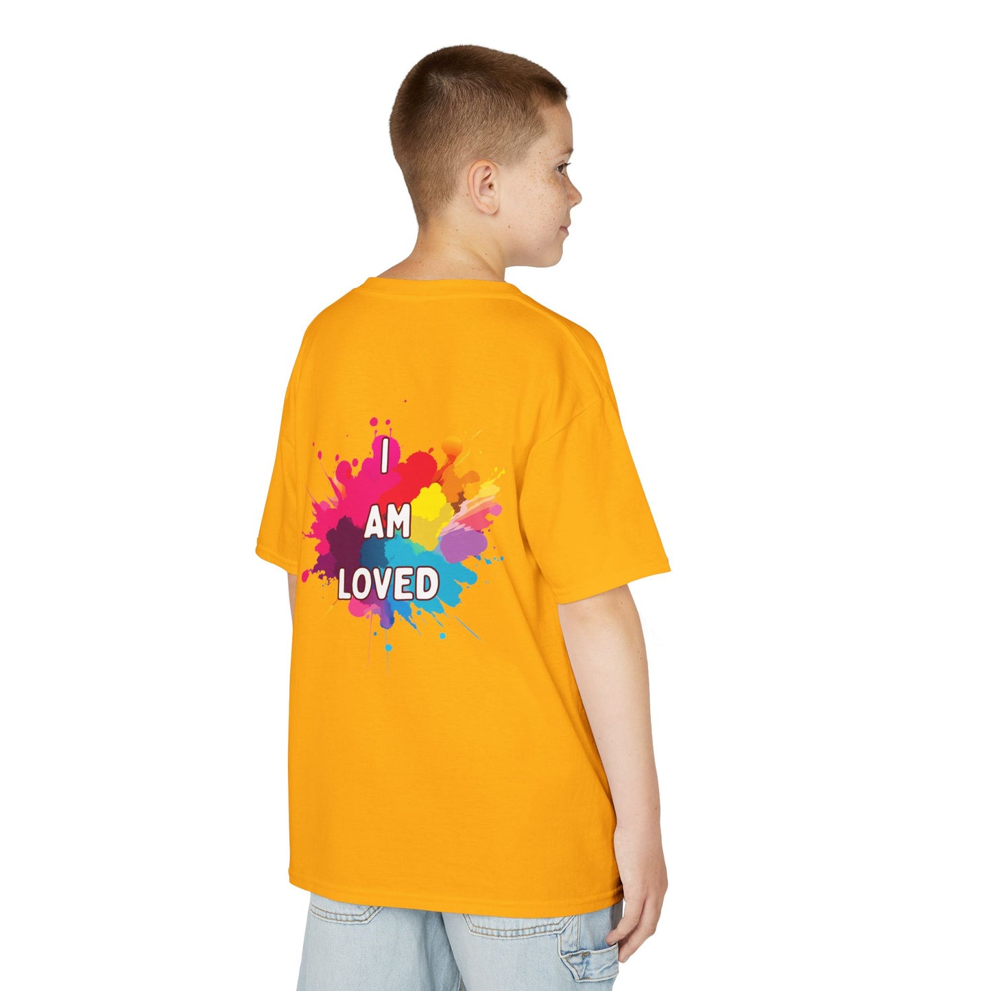 Colorful Kids Tee - I AM LOVED, Fun T-Shirt for Kids, Birthday Gift, Back to School Shirt, Kids Casual Wear, Summer Outfit