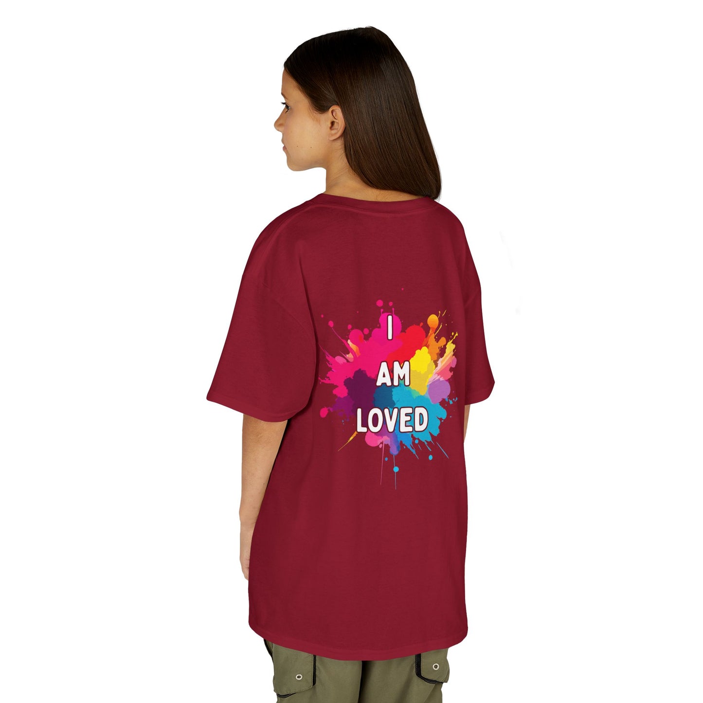 Colorful Kids Tee - I AM LOVED, Fun T-Shirt for Kids, Birthday Gift, Back to School Shirt, Kids Casual Wear, Summer Outfit