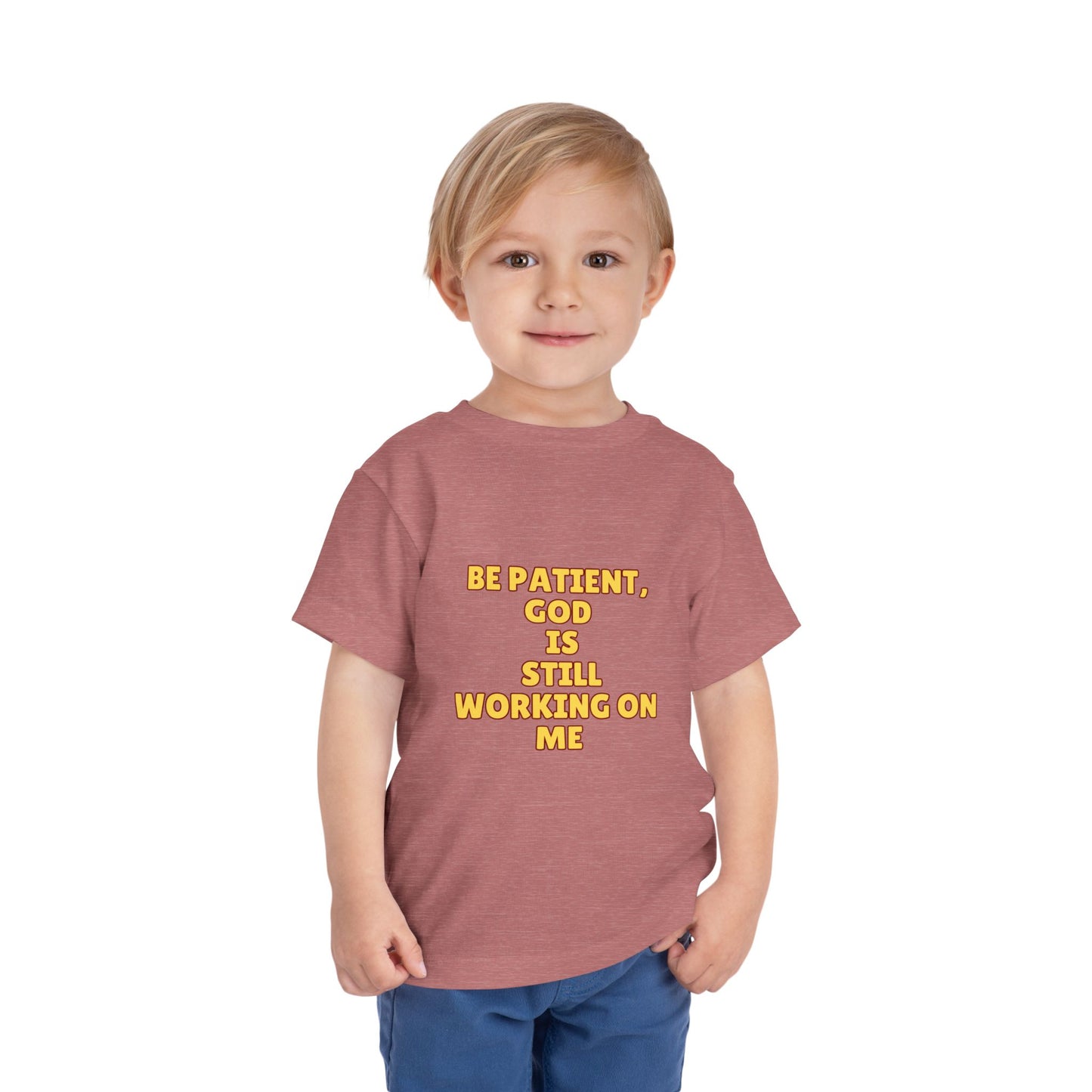 Toddler Short Sleeve Tee - Be Patient God Is Still Working On Me, Kids Faith Tee, Cute Toddler Shirt, Inspirational Kids Clothing, [...]