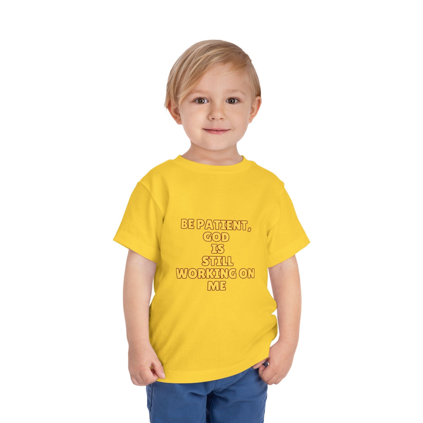 Toddler Short Sleeve Tee - Be Patient God Is Still Working On Me, Kids Faith Tee, Cute Toddler Shirt, Inspirational Kids Clothing, [...]