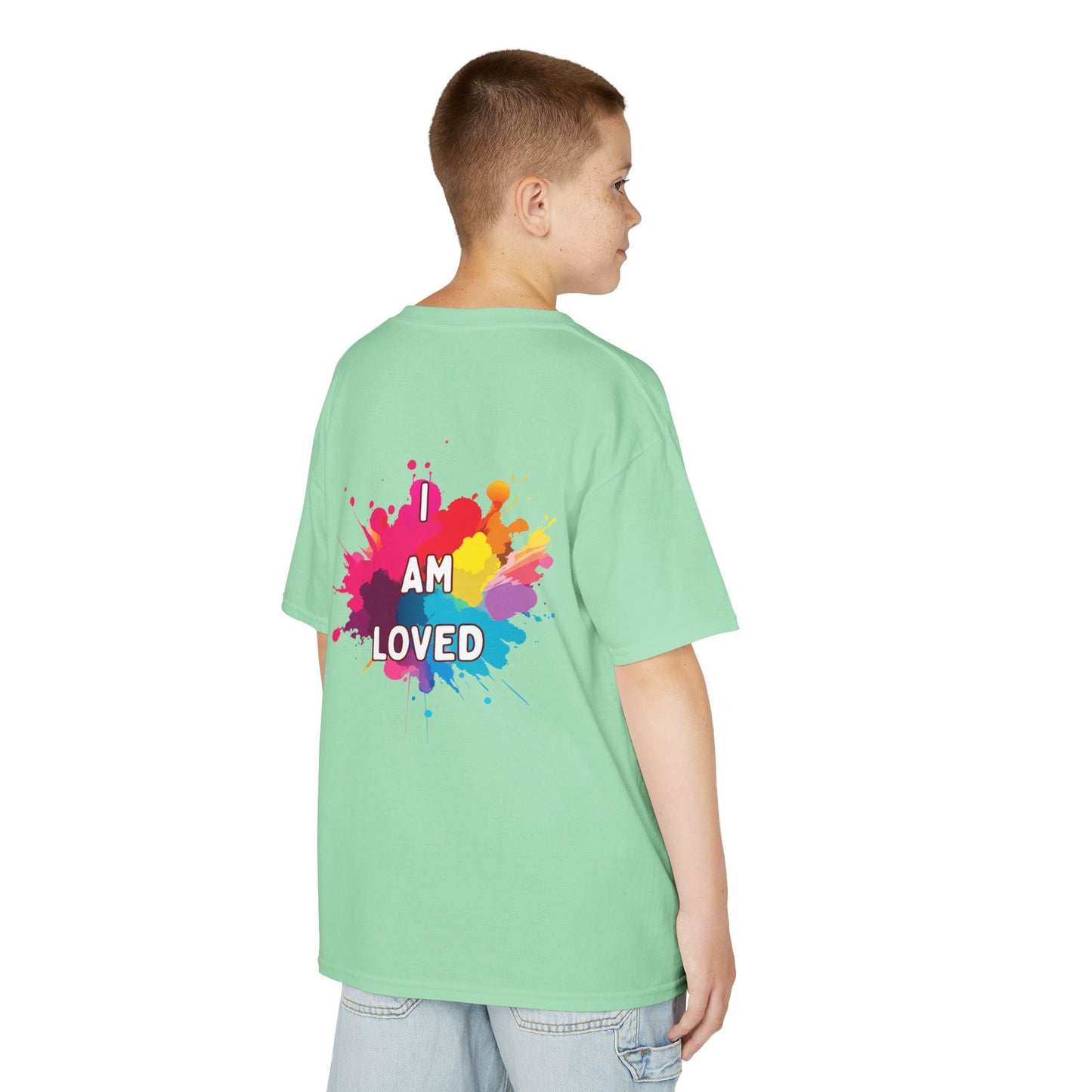 Colorful Kids Tee - I AM LOVED, Fun T-Shirt for Kids, Birthday Gift, Back to School Shirt, Kids Casual Wear, Summer Outfit