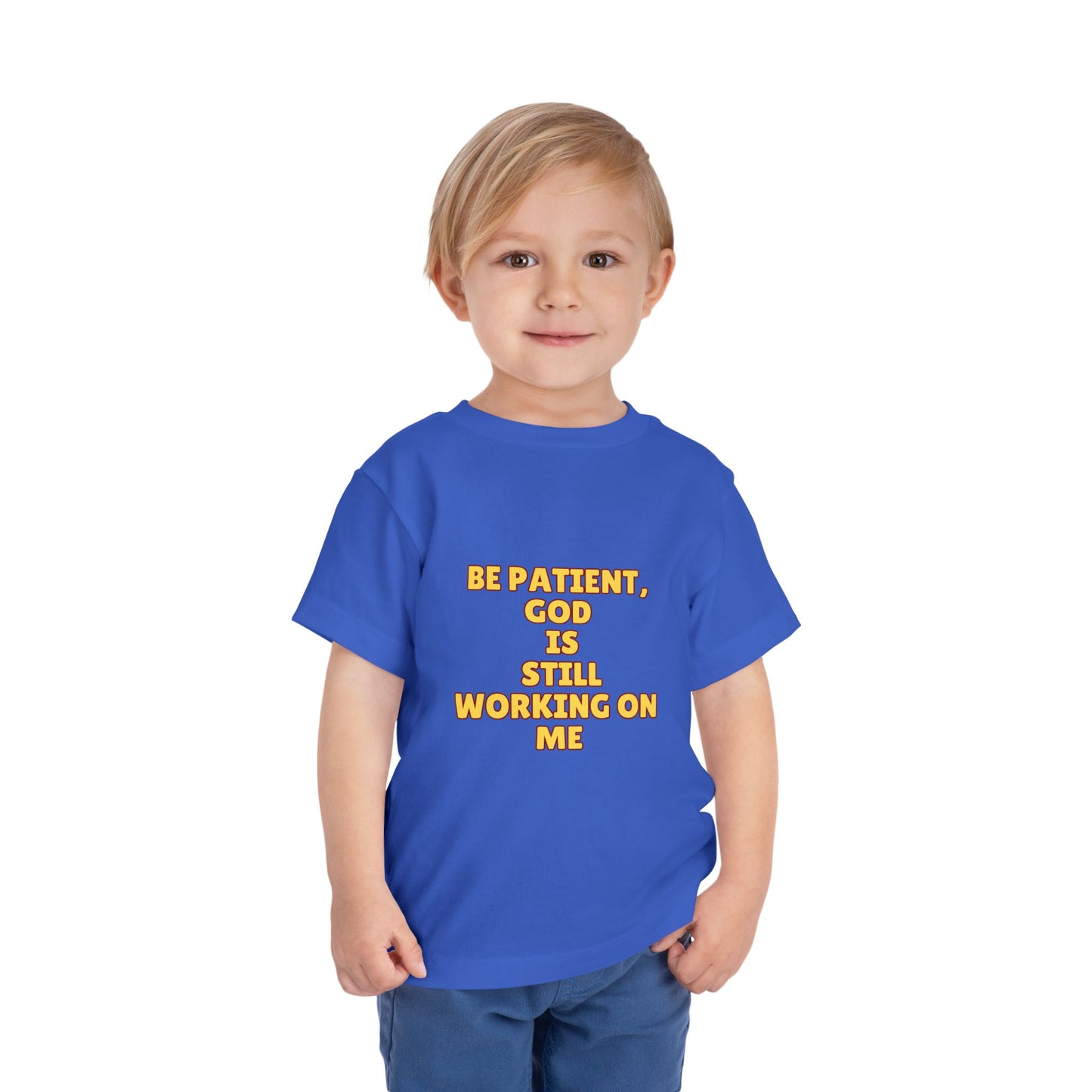 Toddler Short Sleeve Tee - Be Patient God Is Still Working On Me, Kids Faith Tee, Cute Toddler Shirt, Inspirational Kids Clothing, [...]