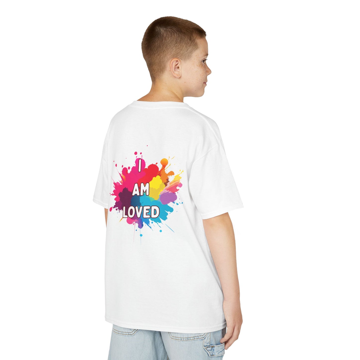 Colorful Kids Tee - I AM LOVED, Fun T-Shirt for Kids, Birthday Gift, Back to School Shirt, Kids Casual Wear, Summer Outfit
