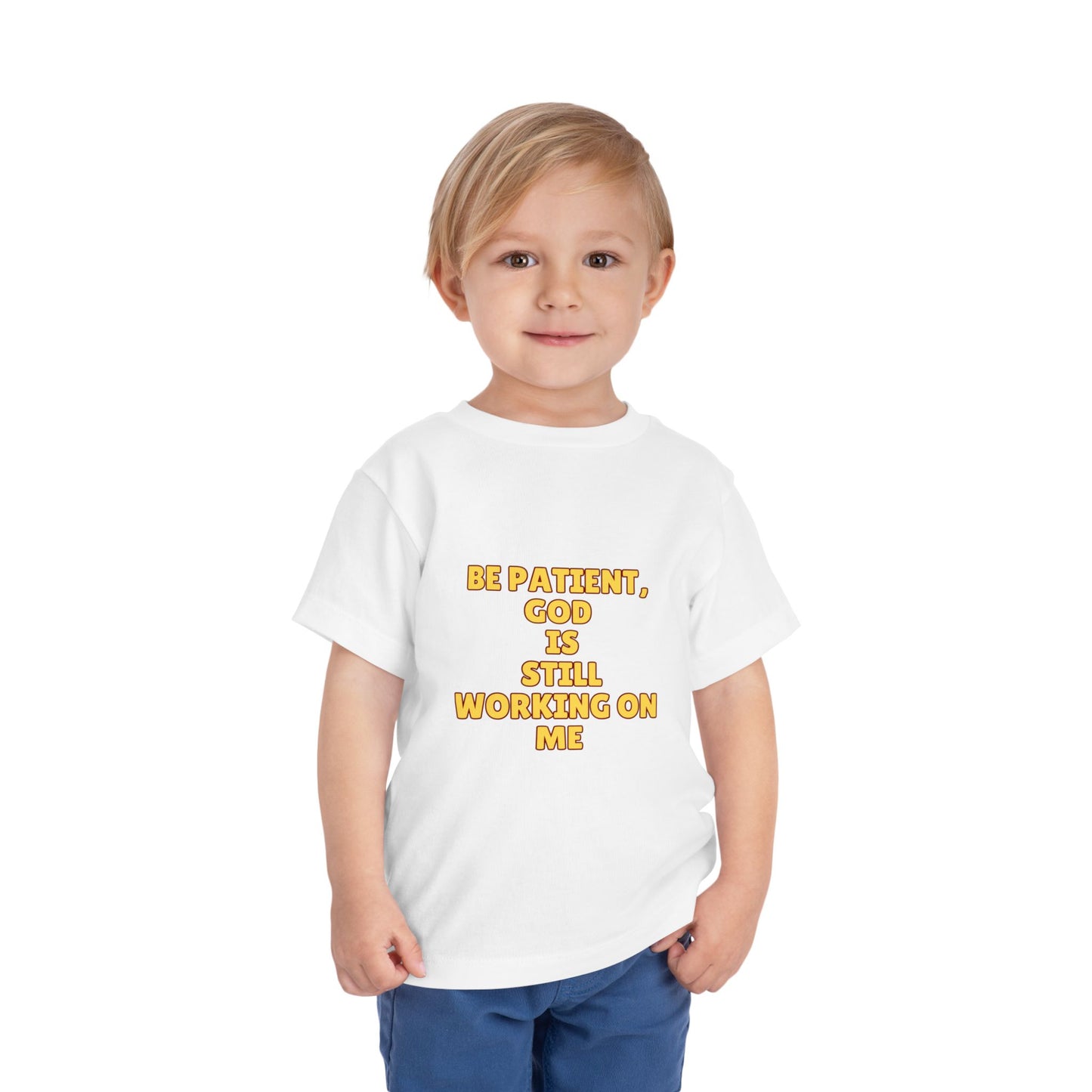 Toddler Short Sleeve Tee - Be Patient God Is Still Working On Me, Kids Faith Tee, Cute Toddler Shirt, Inspirational Kids Clothing, [...]