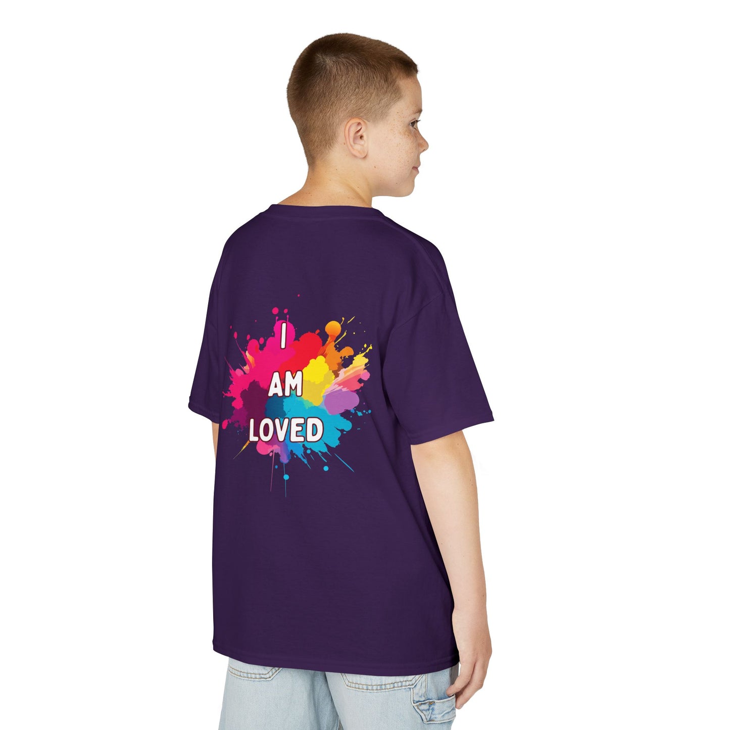 Colorful Kids Tee - I AM LOVED, Fun T-Shirt for Kids, Birthday Gift, Back to School Shirt, Kids Casual Wear, Summer Outfit