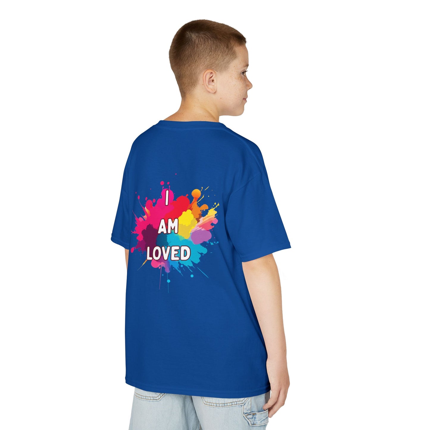Colorful Kids Tee - I AM LOVED, Fun T-Shirt for Kids, Birthday Gift, Back to School Shirt, Kids Casual Wear, Summer Outfit